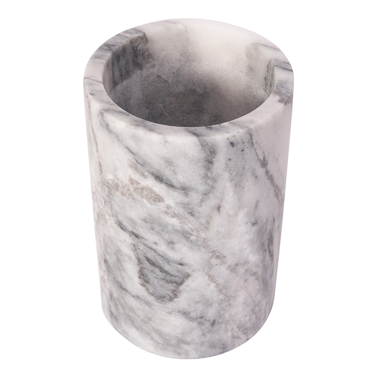 Artifacts Trading Company Marble Cylinder Wine Cooler White Matte
